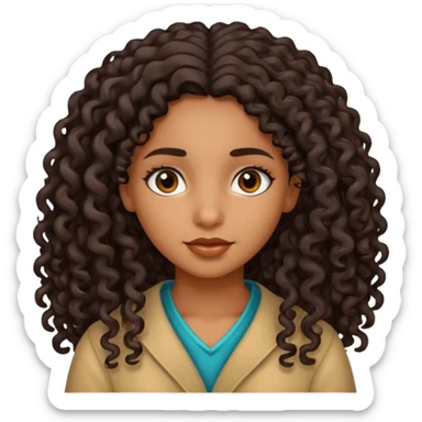 North african girl with long curly hair  sticker