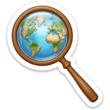 Magnifying glass warping the world inside it sticker