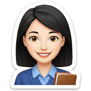 Women, professionals, teachers, black hair sticker