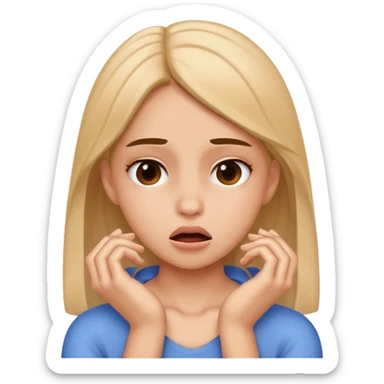 Girl pretending to choking herself out sticker