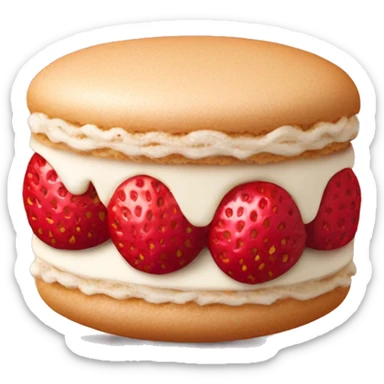 strawberry cake macaroon  sticker