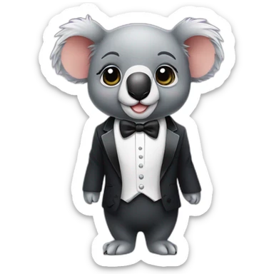 cute small koala wearing tuxedo sticker
