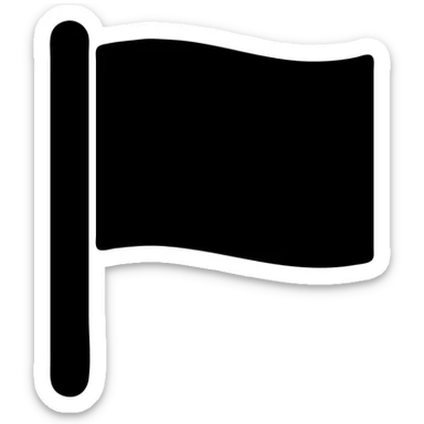 red flag, rectangular, minimalist, no text, no emblem, solid filled icon sticker