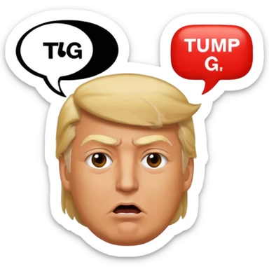 Trump  qui dit des gros mots dans une bulle et qui dit tg  sticker