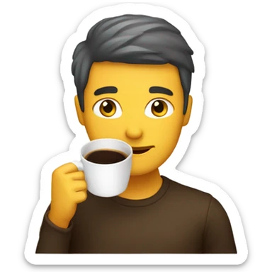 Persona con una taza de café toda sticker