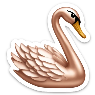 Rose gold swan sticker