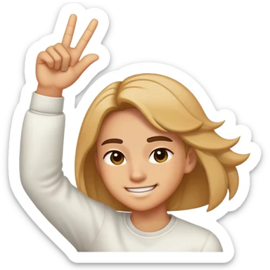 person smirking while dabbing  sticker