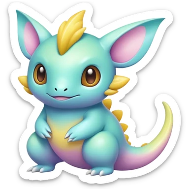 Pastel Randomly-colored exotic Fakémon-creature sticker