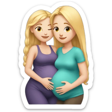 Girl with veownhugs a pregnant Girl with blond Hair sticker