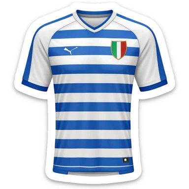 White and blue striped soccer jersey, Italian football team style sticker