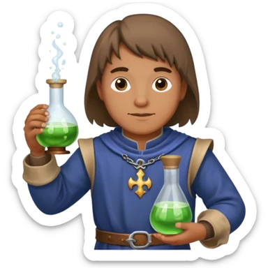 a potion brewer in medieval time sticker