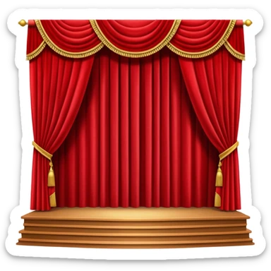 Empty stage red curtains sticker