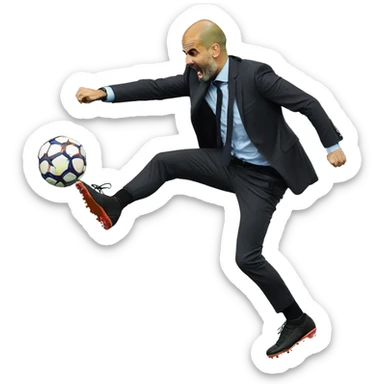 pep guardiola kick the ball sticker