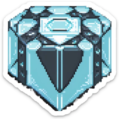 ultra-blocky minimal pixel art Minecraft diamond with few large square pixels sticker