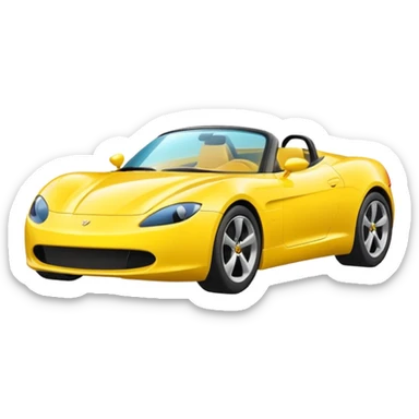 Generate a high-quality iPhone-style emoji of a yellow sports car, sleek and shiny, realistic shading, smooth gradient colors, 3D cartoon-like style, simple white background, high-resolution.

 sticker