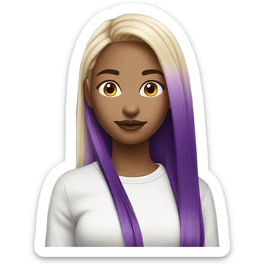 Split dye hair girl one side purple other blonde sticker