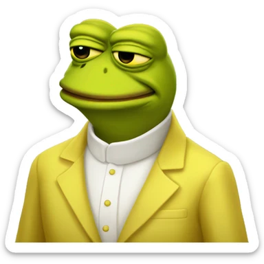 yellow pepe with SeekersAlliance sticker