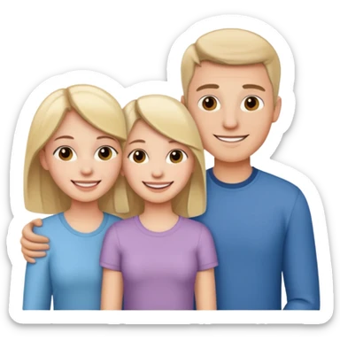 Couple of married man and woman with one kid teenager  sticker