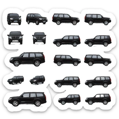 Black Mitsubishi pajero  sticker