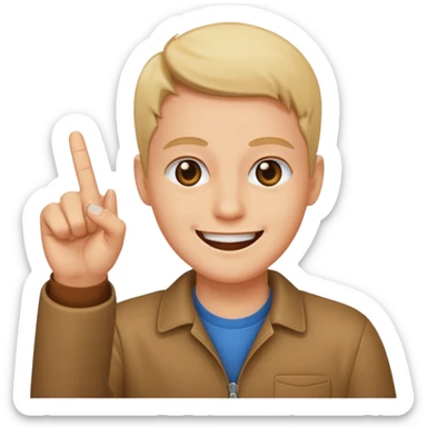 Smiling flipping off middle finger sticker