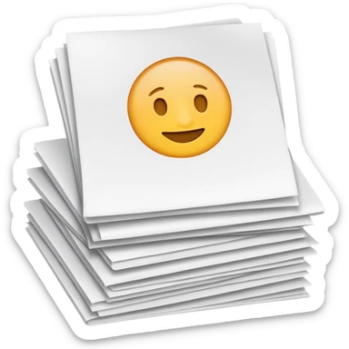 a stack of papers or documents simple emoji style sticker