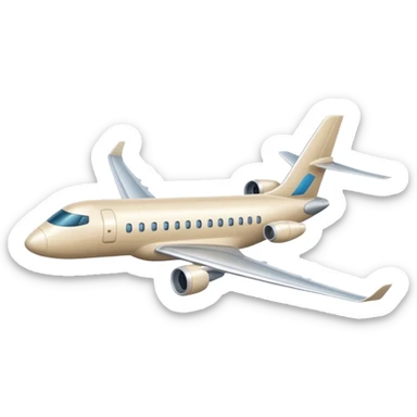 long modern light beige passenger airplane sticker