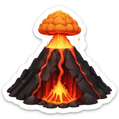 can i have an image of an red faced emoji with a small vocano th the top of its head erupting. i like the 4th image but no smiling sticker