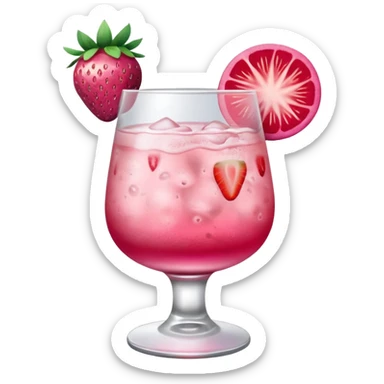 A glass of mezcal pink and strawberry  sticker
