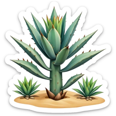 Agave plant in desert  sticker