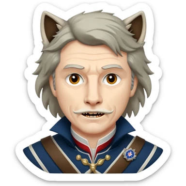 Loyalist Patrick Ferguson at the Revolutionary war Battle of Kings Mountain, with Wolves around him. sticker