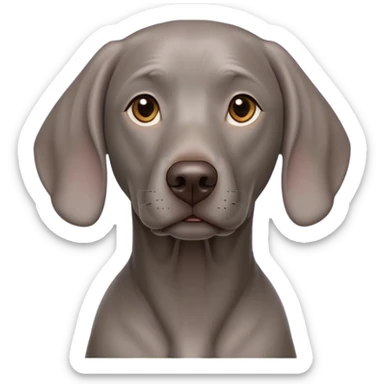 cinematic-noble-weimaraner-portrait-emoji,-poised-and-regal,-with-a-strong,-athletic-build-and-a-lustrous,-well-groomed-grey fur,-deep-set-soulful-brown-eyes,-simplified-yet-sharp-and-sophisticated-features,-highly-detailed, sticker