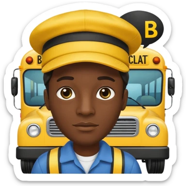 a school bus with a jamaican man saying bomboclat ("BOMBOCLAT' in speech bubble in front of the man) sticker
