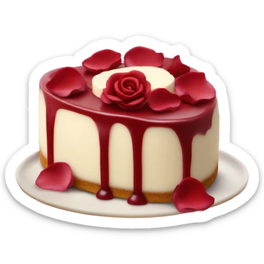 Dark red Rose cheesecake sticker