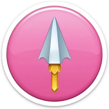 fleche blanche simple sur fond de couleur rose sur un bouton   sticker