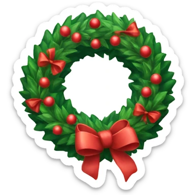 Christmas wreath with bow sticker