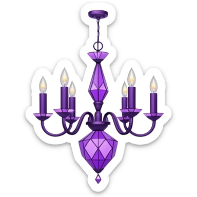minimalist modern purple chandelier sticker
