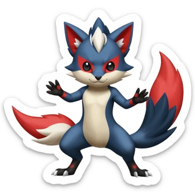 Skuntank-Sneasel-Litten-Absol-Zorua-Sprigatito-fusion, full body sticker