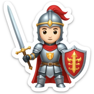 Battle mage: a knight in armor wielding both sword and magic sticker
