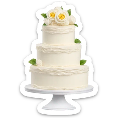 White triple layer wedding buttercream cake sticker