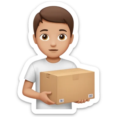 box carrier kid white tshirt sticker
