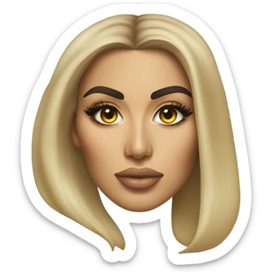 hyper realistic kim kardashian face yellow sticker