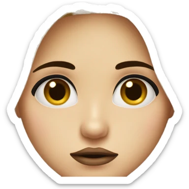 blonde girl with brown eyes and black eyebrows and big lips is sad sticker