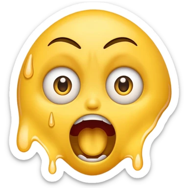 Emoji screaming with wide eyes, and tears sticker