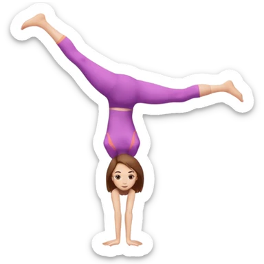 White girl with brownhair, gymnast doing a frontwalkover sticker