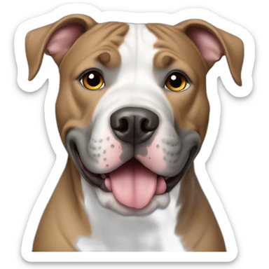 dog pitbull gray totally sticker