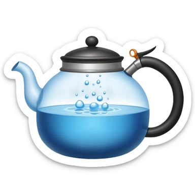 a small pot or kettle filled with water placed on fire, the water is boiling intensely with visible steam and bubbles rising, bright lighting, clean white background



 sticker