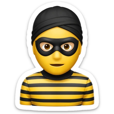 Make a robber emoji with yellow skin sticker