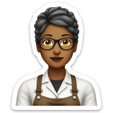 A female hipster barista sticker