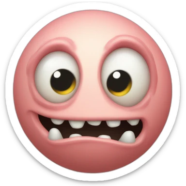 3d sphere with a cartoon wistful dropper Piglin Brute skin texture with overrated eyes sticker