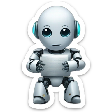 Baby robot writing code sticker